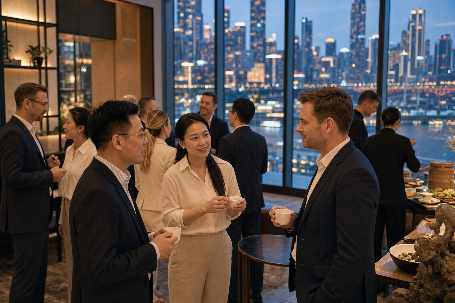 Illustrative networking conversation during an international mission